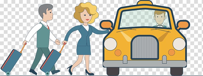 Taxi Cartoon, Take a taxi transparent background PNG clipart