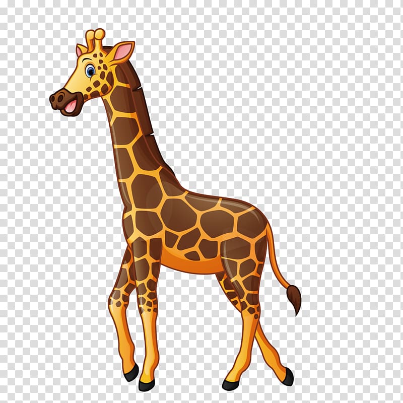 Giraffe Cartoon Illustration, Zoo Giraffe transparent background PNG clipart