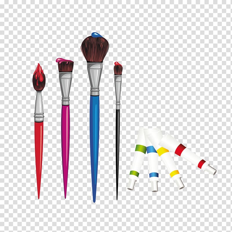 Paintbrush Drawing Illustration, oil painting dyes transparent background PNG clipart