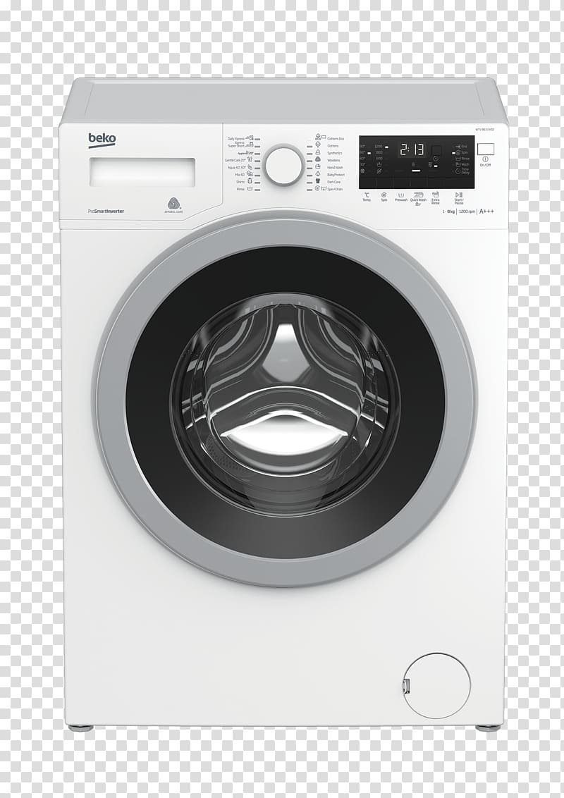 Beko Washing Machines Home appliance Clothes dryer Combo washer dryer, washing machine signs transparent background PNG clipart