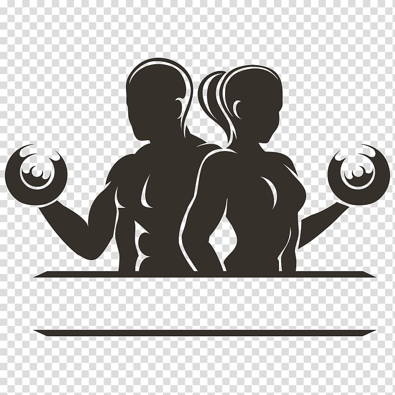 male and female silhouette , Physical fitness Physical exercise Fitness centre , Fitness pattern,Fitness transparent background PNG clipart