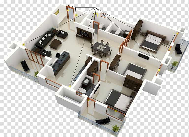 House plan Interior Design Services Sweet Home 3D 3D floor plan, design transparent background PNG clipart