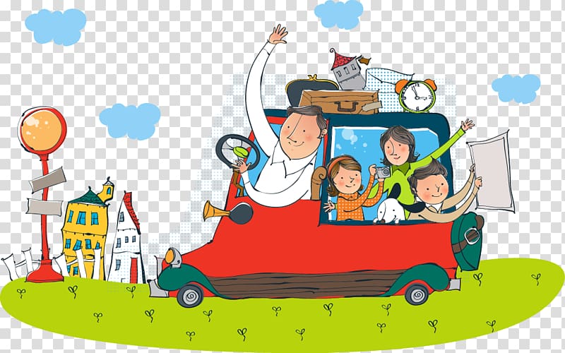 Cartoon Travel, Small Jeep transparent background PNG clipart