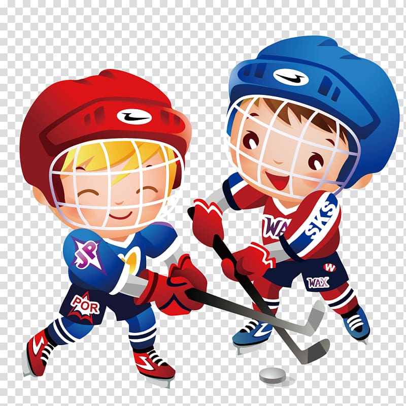 Ice hockey Field hockey , Two boys playing ice hockey transparent background PNG clipart