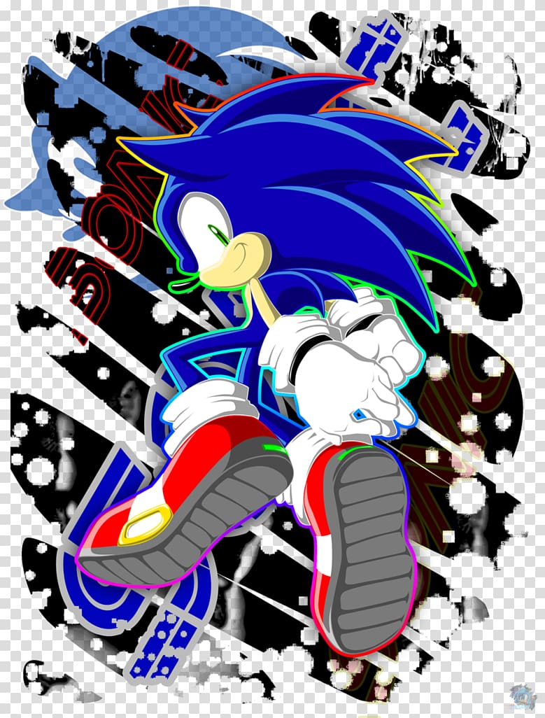 Sonic the Hedgehog Graffiti Sonic and the Secret Rings Sega, graffiti art wall transparent background PNG clipart