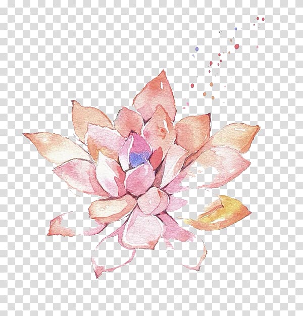 pink succulent plant illustration, Watercolor painting Flower , Watercolor meat transparent background PNG clipart