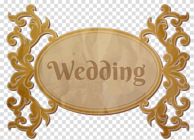 Ornament Wedding , gold wedding theme box transparent background PNG clipart