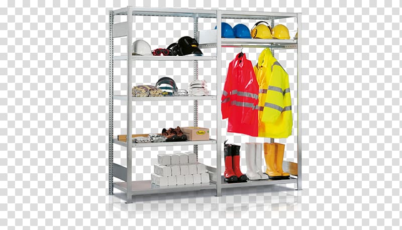 Shelf Pallet racking Occupational safety and health Armoires & Wardrobes Personal protective equipment, clothing racks transparent background PNG clipart