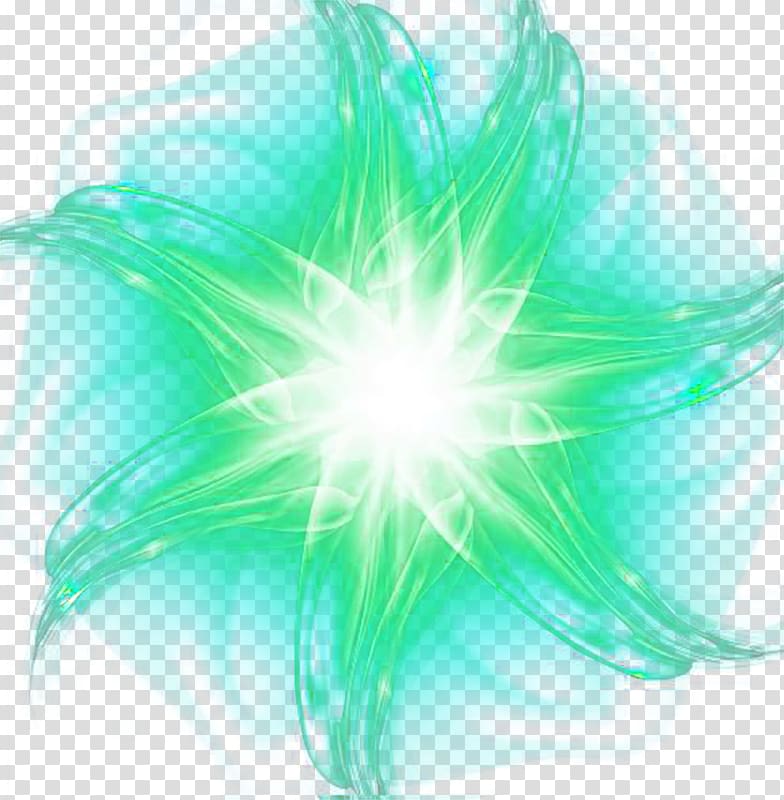 green and white star artwork, Light Blue , Five-pointed star light effect transparent background PNG clipart