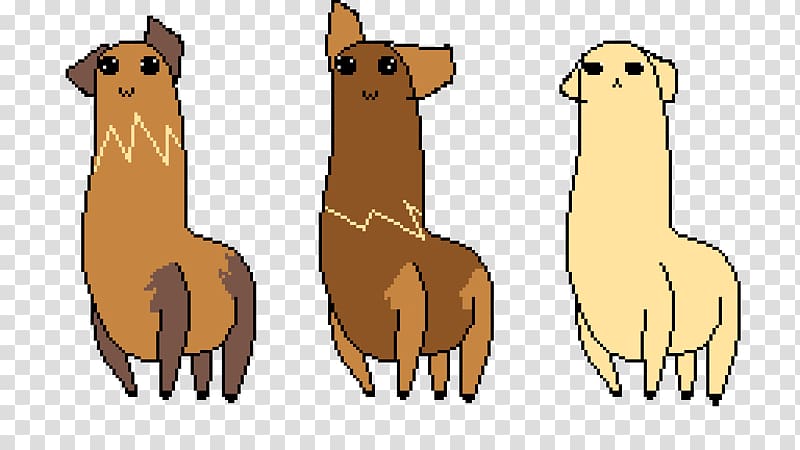Llama Alpaca Dog breed Pixel art, Cute Llama transparent background PNG clipart