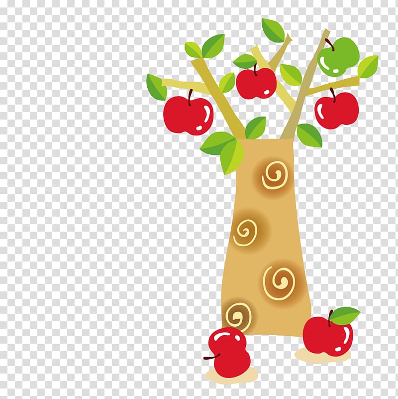 Cartoon TEFL Child English alphabet, Red cartoon apple tree transparent background PNG clipart