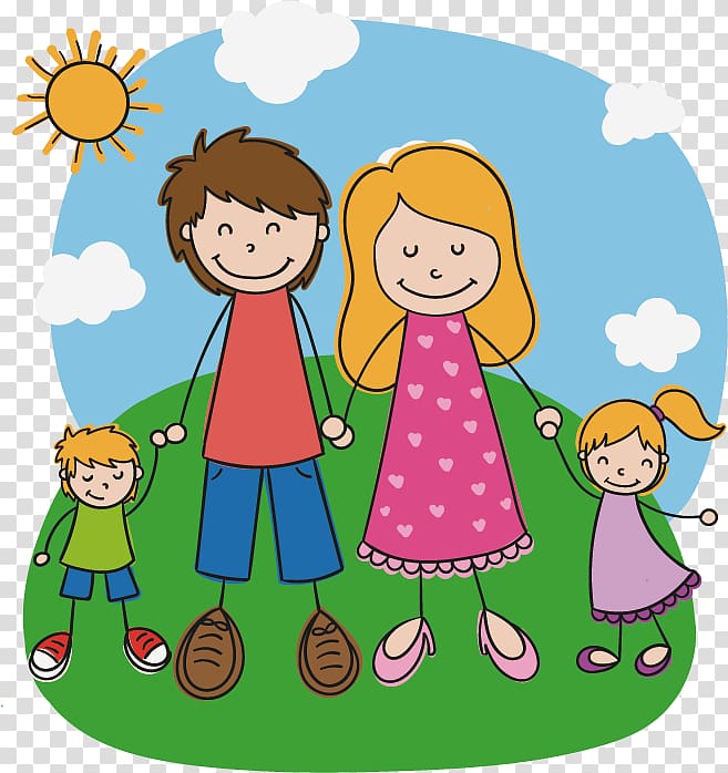 Child Family Drawing Illustration, happy family transparent background PNG clipart