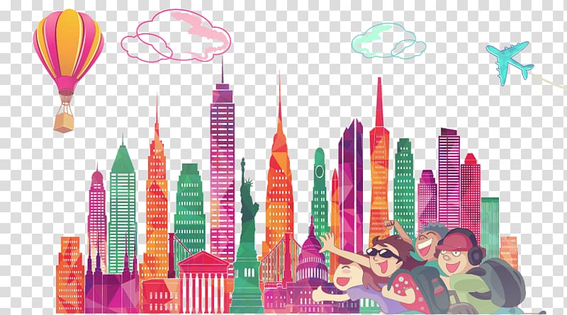 Tourism , Colorful city transparent background PNG clipart