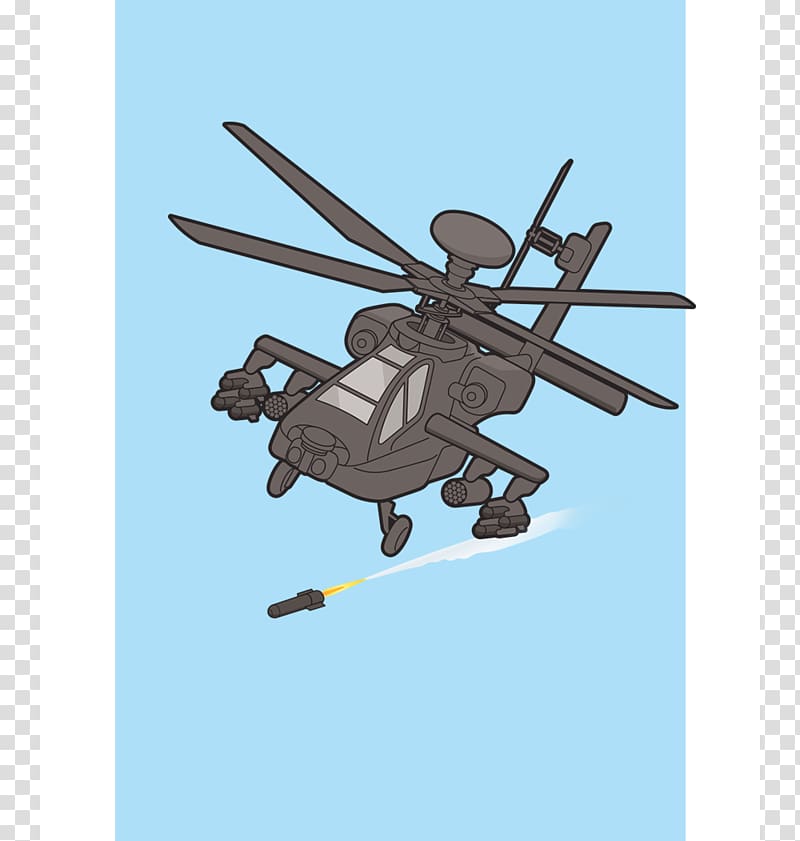Military helicopter Boeing AH-64 Apache Aircraft Helicopter rotor, apache helicopter transparent background PNG clipart