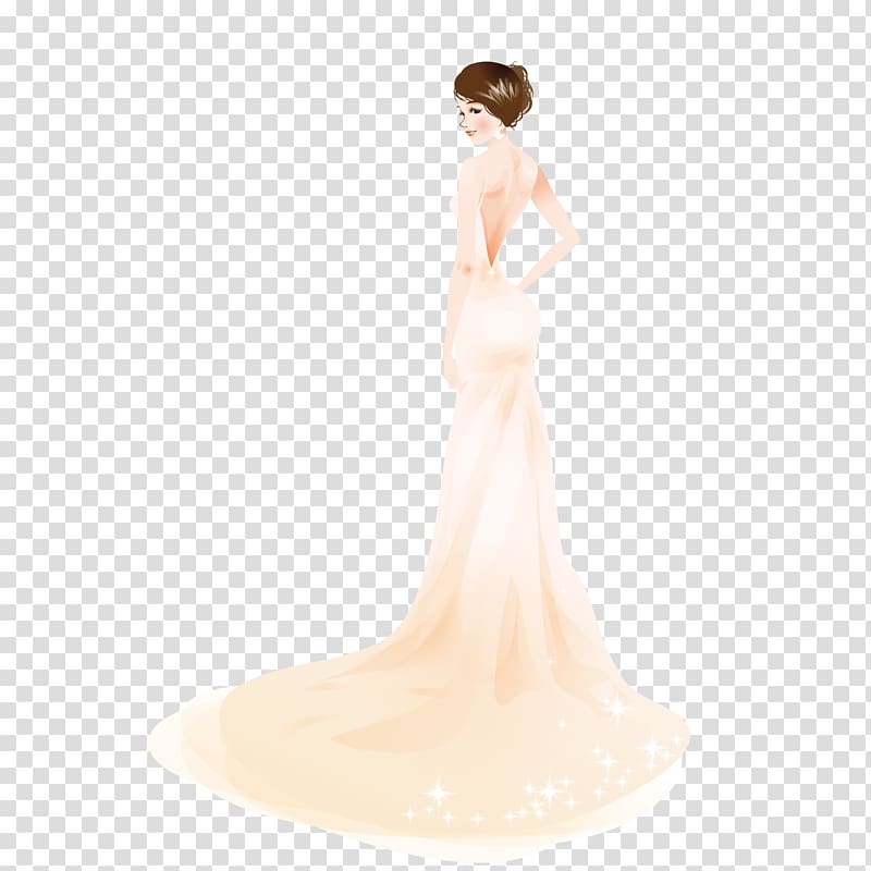 woman wearing beige wedding dress , Wedding dress Ivory Gown Shoulder, The bride wearing a wedding dress transparent background PNG clipart