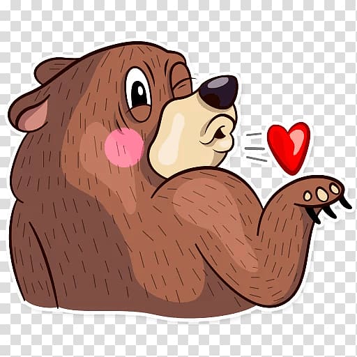 Bear Sticker Telegram Mammal Dog, bear transparent background PNG clipart