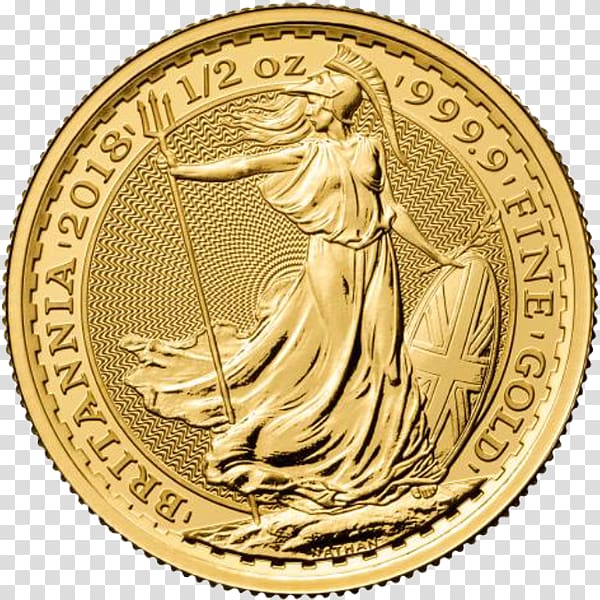 Royal Mint Britannia Bullion coin Gold coin, silver coin transparent background PNG clipart
