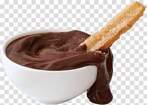 Chocolate pudding Churro Chocolate syrup Dipping sauce, chocolate transparent background PNG clipart