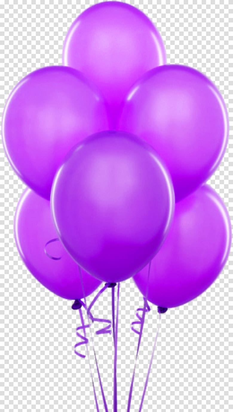 Balloon Gold Birthday Party Helium, Purple Balloons , six purple balloons transparent background PNG clipart
