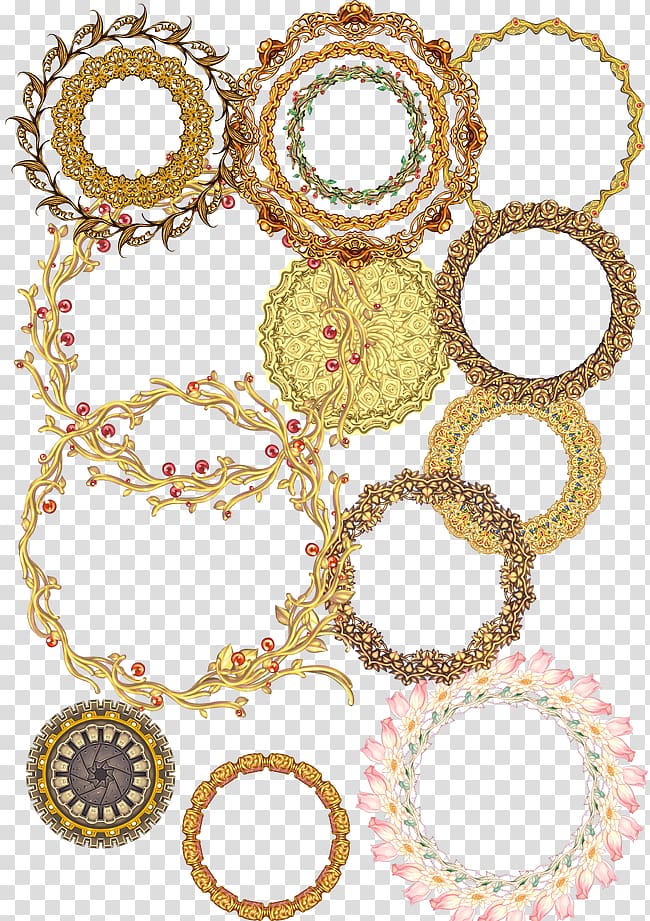 Round Frame PNG and PSD  Round picture frames, Gold picture