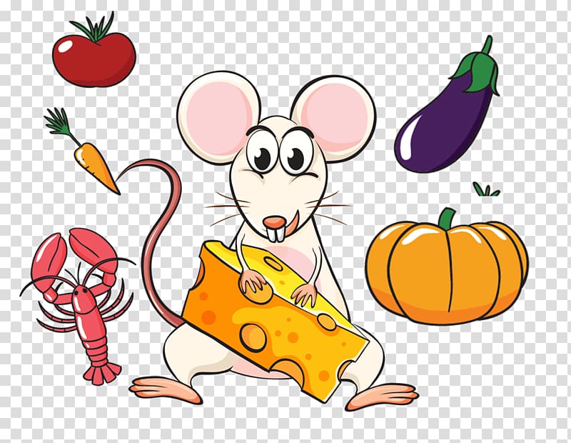 Computer mouse Rat Illustration, Little mouse to steal cheese transparent background PNG clipart
