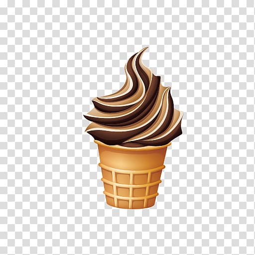Ice cream cone Chocolate ice cream Soft serve, Cartoon ice cream transparent background PNG clipart