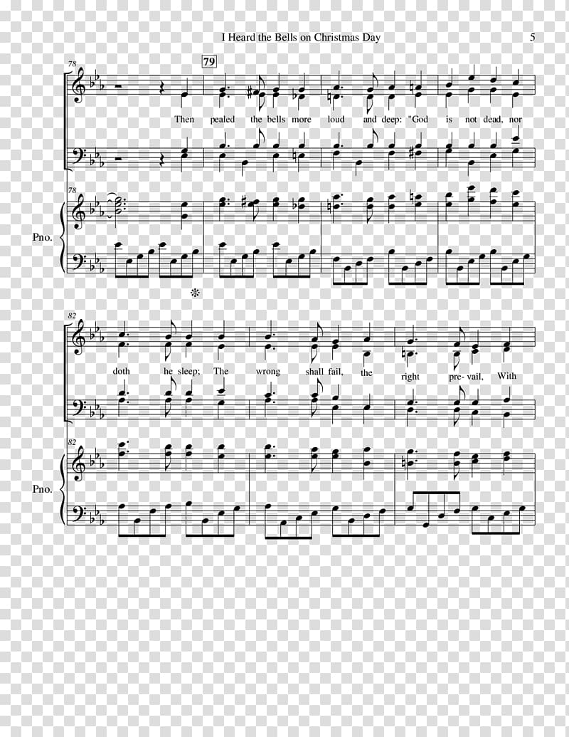 Sheet Music Song J.W. Pepper & Son Chant, I Heard The Bells On Christmas Day transparent background PNG clipart