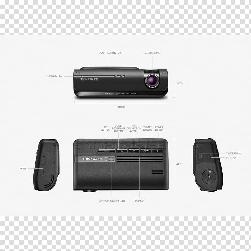 Thinkware F770 Dashcam Car Camera 1080p, car transparent background PNG clipart