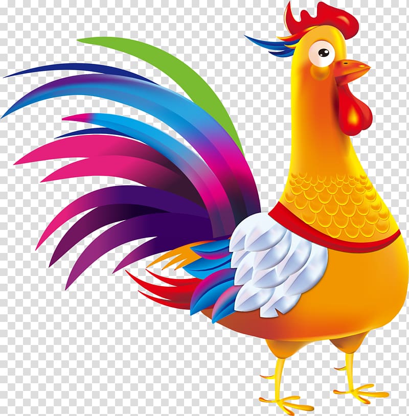 Rooster Chicken , hand painted large cock transparent background PNG clipart