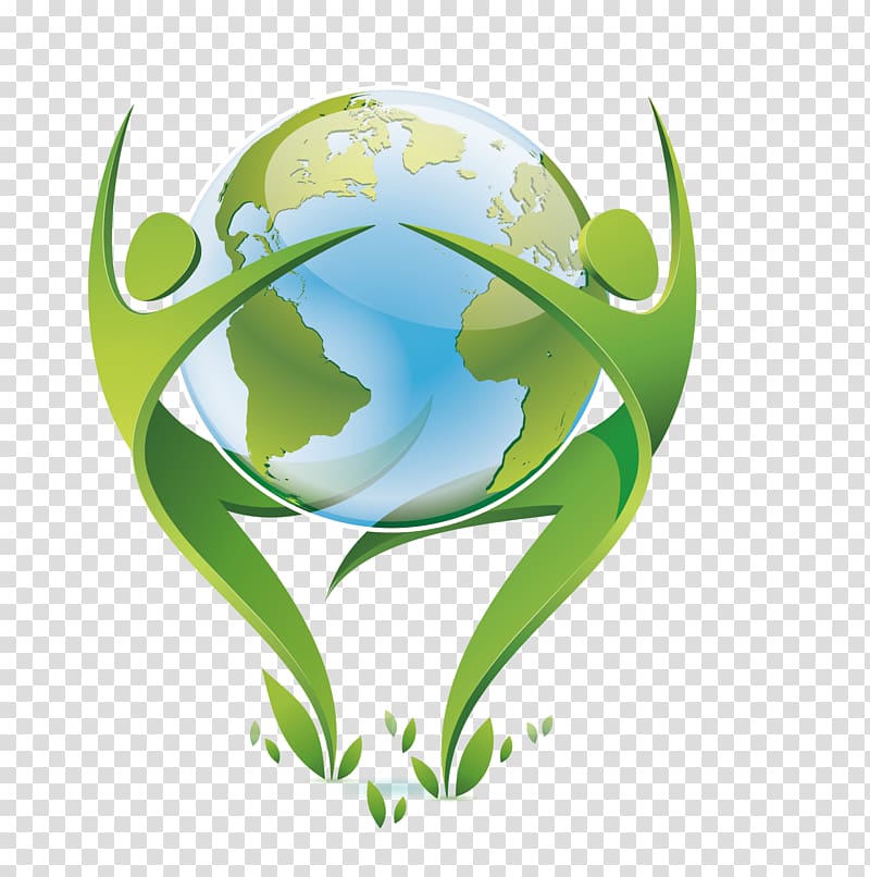 earth surround by two person , Logo Graphic Designer, Green Earth transparent background PNG clipart
