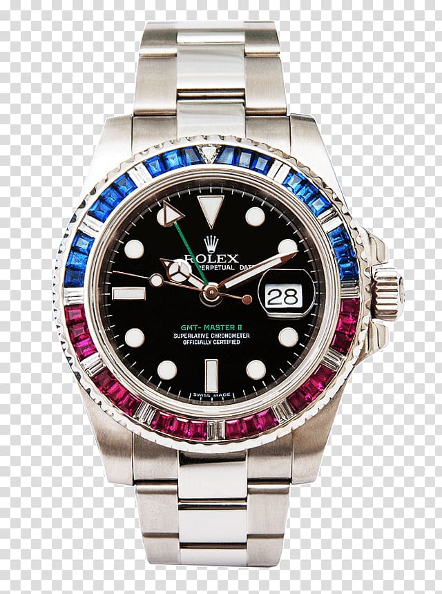 Rolex GMT Master II Rolex Submariner Rolex Datejust Watch, diamond bezel transparent background PNG clipart