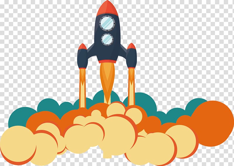 black and orange rocket illustration, Rocket launch Flight , rocket transparent background PNG clipart