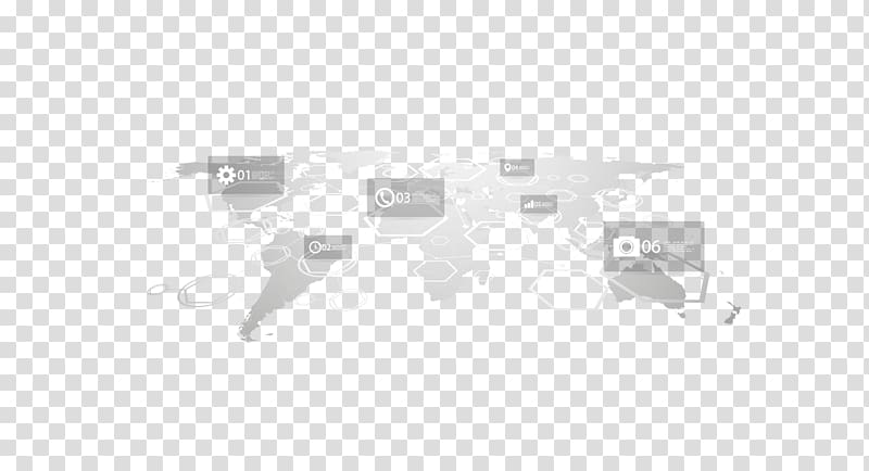 Black and white Brand Pattern, gray space sense of world map material transparent background PNG clipart