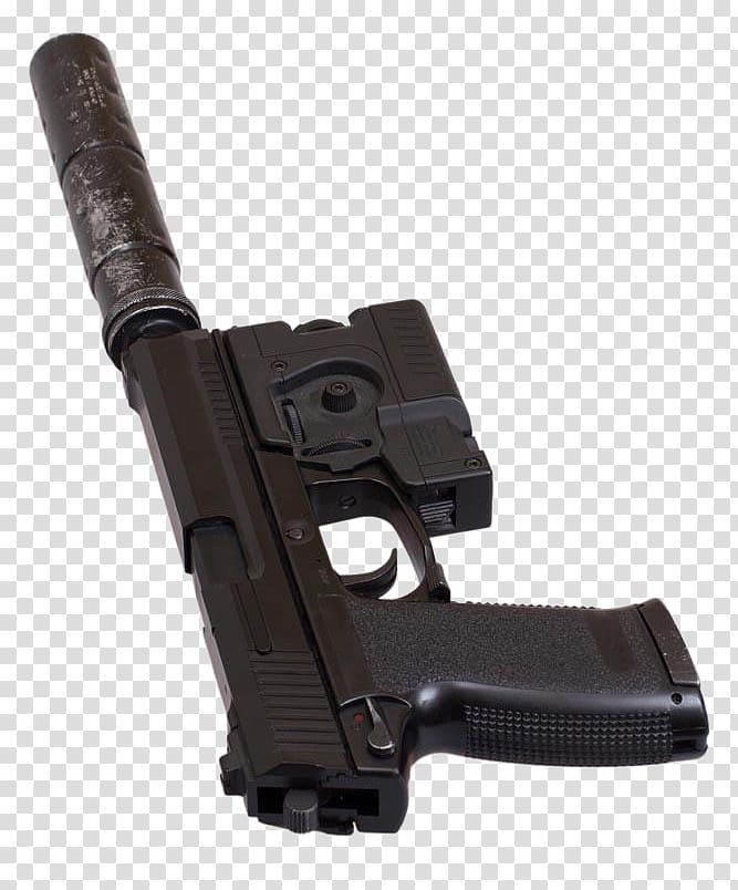 Trigger Weapon Firearm Suppressor Pistol, Black pistol weapon transparent background PNG clipart