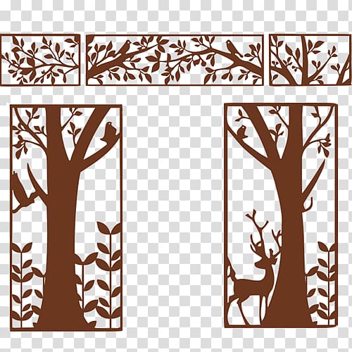 CorelDRAW Template, Carved door creative composition transparent background PNG clipart
