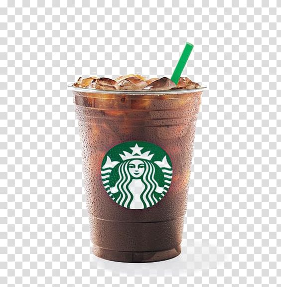 Starbucks cup with brown liquid inside, Iced coffee Cappuccino Latte Cream, Starbucks Coffee transparent background PNG clipart