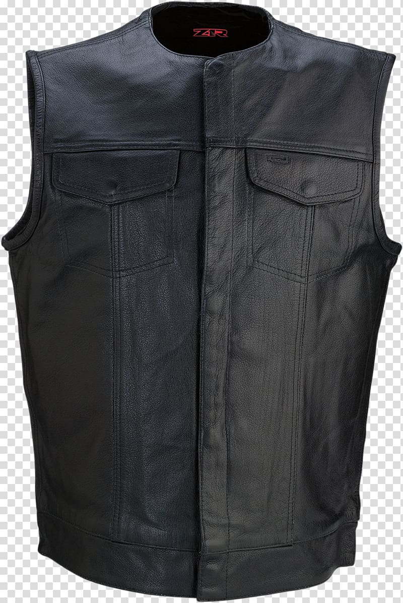 Gilets Leather jacket Leather jacket Pocket, vests transparent background PNG clipart