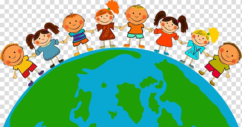 children and earth illustration, Earth Child , Children hand in hand transparent background PNG clipart