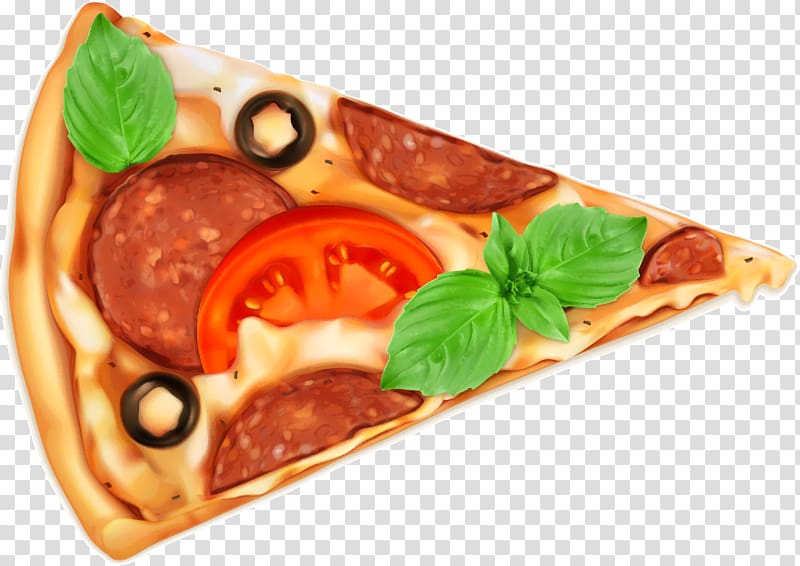 Pizza Hamburger Fast food Salami, cartoon illustration Pizza transparent background PNG clipart