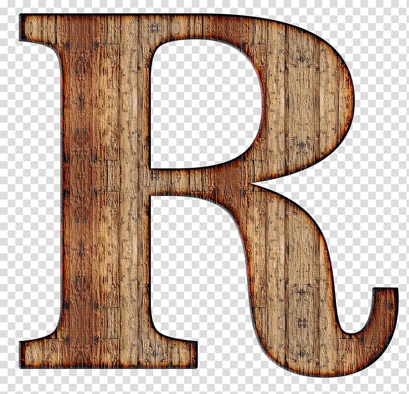 R illustration, Wooden Capital Letter R transparent background PNG clipart