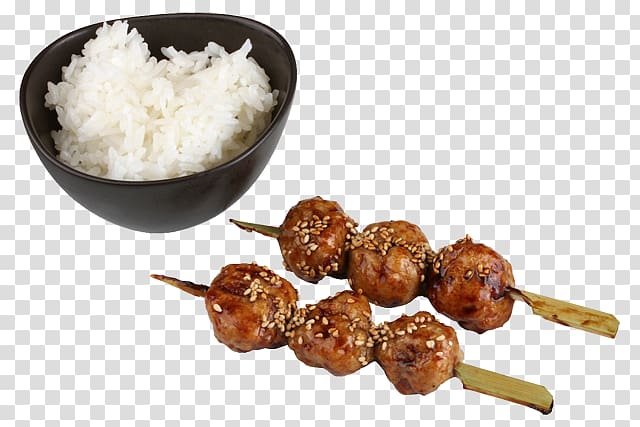 Yakitori Satay Meatball Kebab Chicken curry, meat transparent background PNG clipart