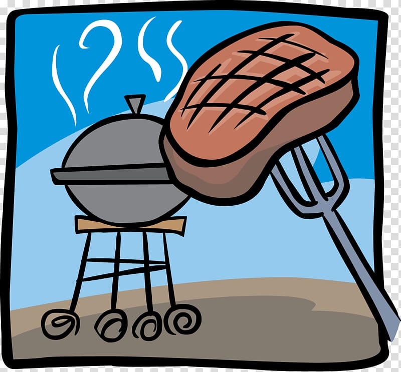 Barbecue grill Madison Avenue Baptist Church Barbecue chicken , Cartoon Steak transparent background PNG clipart
