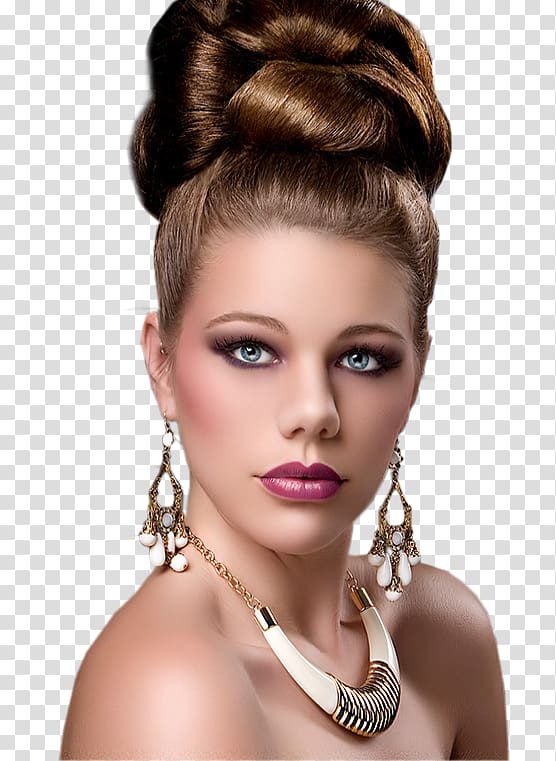 Hairstyle Woman Updo Bouffant, woman transparent background PNG clipart