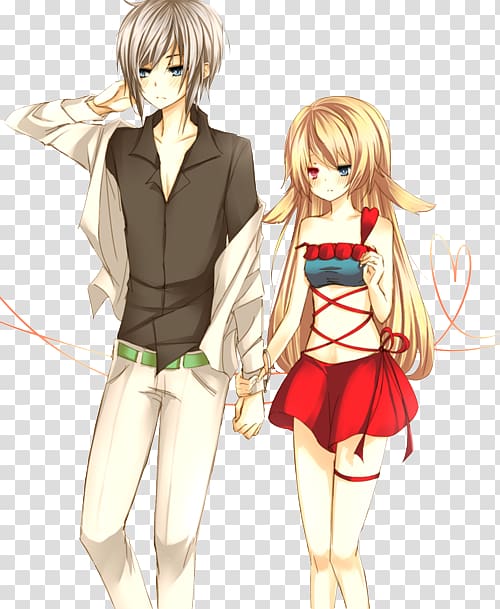Anime Cartoon Valentines Day Drawing couple, Anime Love Couple transparent background PNG clipart