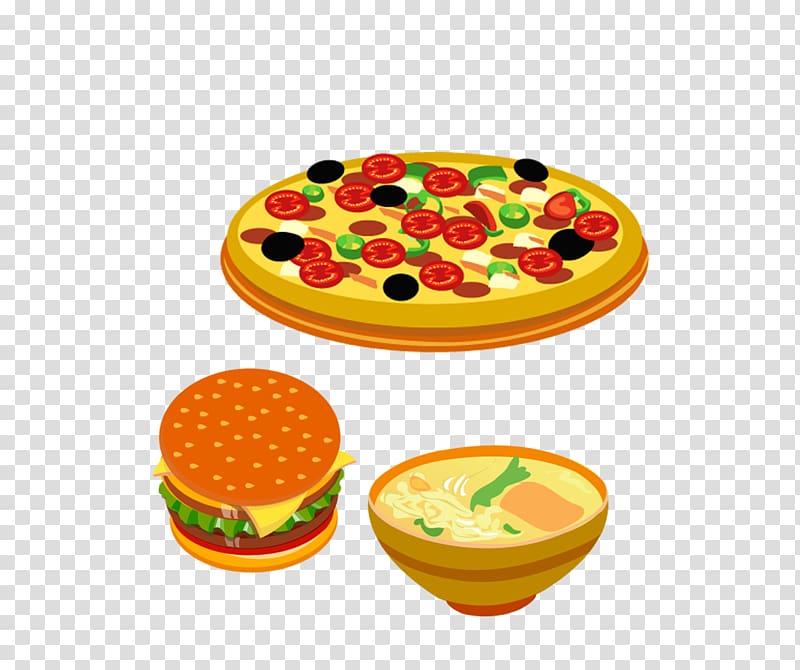 Hamburger Vegetarian cuisine Pizza Cheeseburger Fast food, Western Pizza transparent background PNG clipart