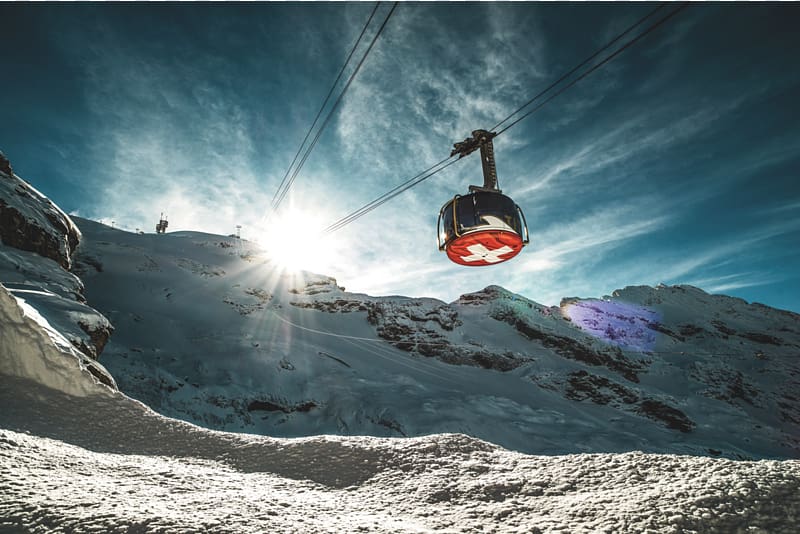 Engelberg-Titlis Titlis Rotair Cable car, Switzerland transparent background PNG clipart