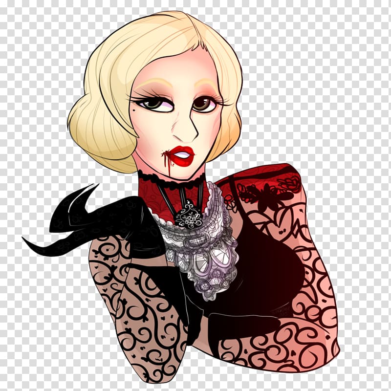Lady Gaga American Horror Story: Hotel Art Drawing, cartoon aestheticism transparent background PNG clipart