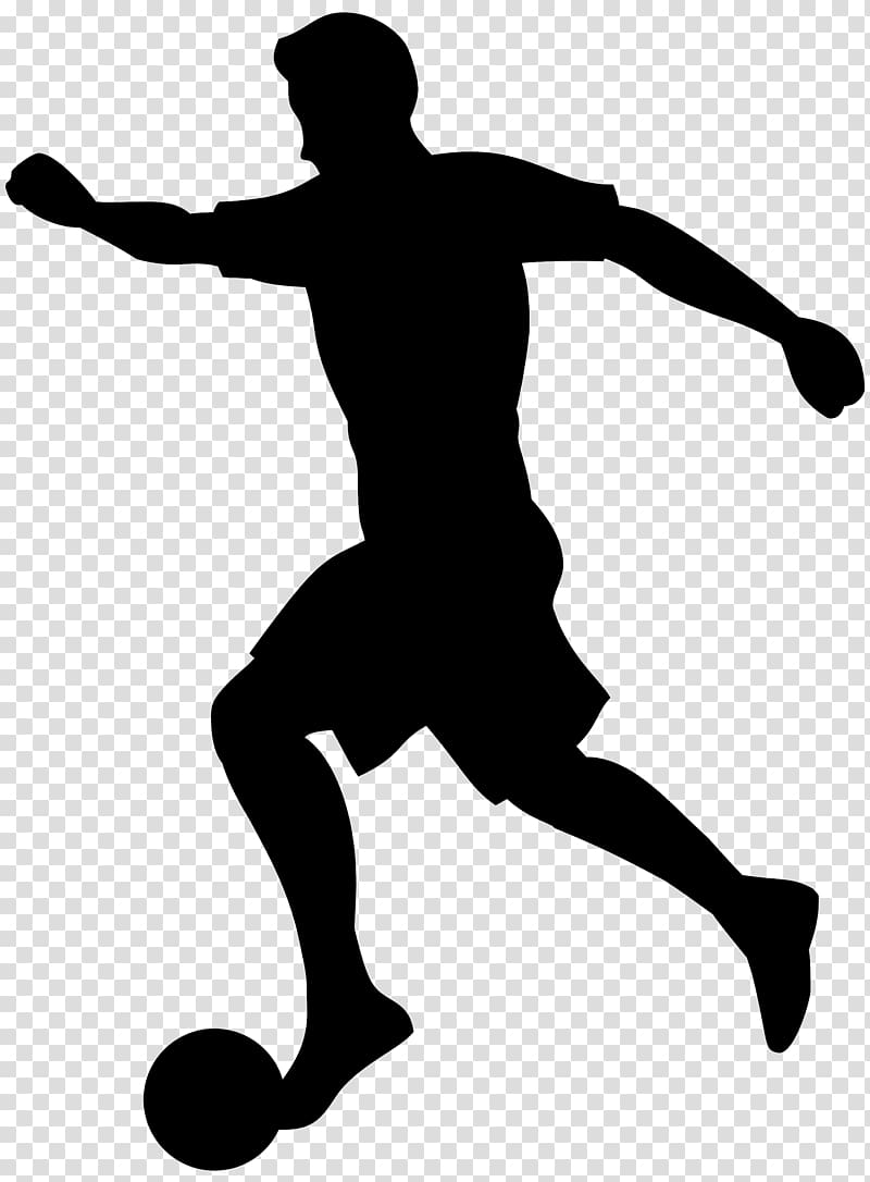 Shoe Black and white Knee Human behavior Recreation, Footballer Silhouette transparent background PNG clipart
