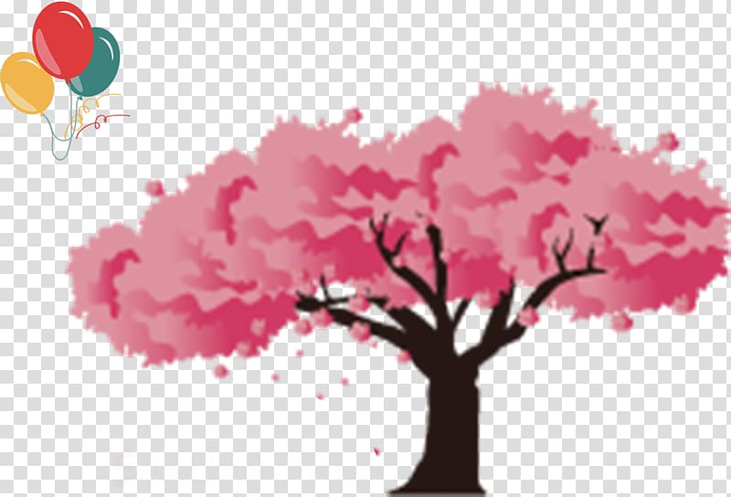 Japan Cherry blossom Google s, Hand-painted cherry tree transparent background PNG clipart