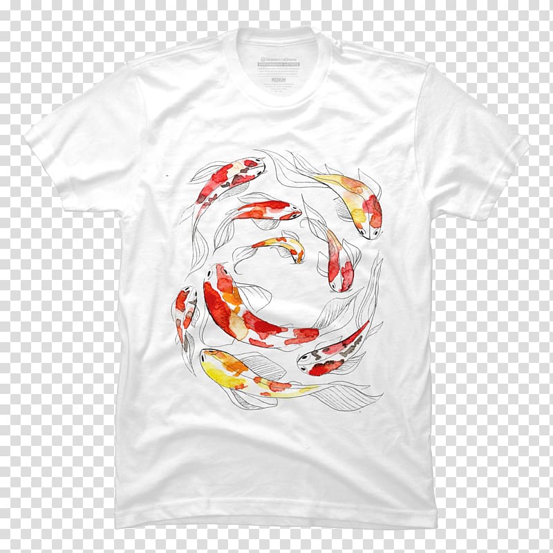 Koi T-shirt Showa Watercolor painting, T-shirt transparent background PNG clipart